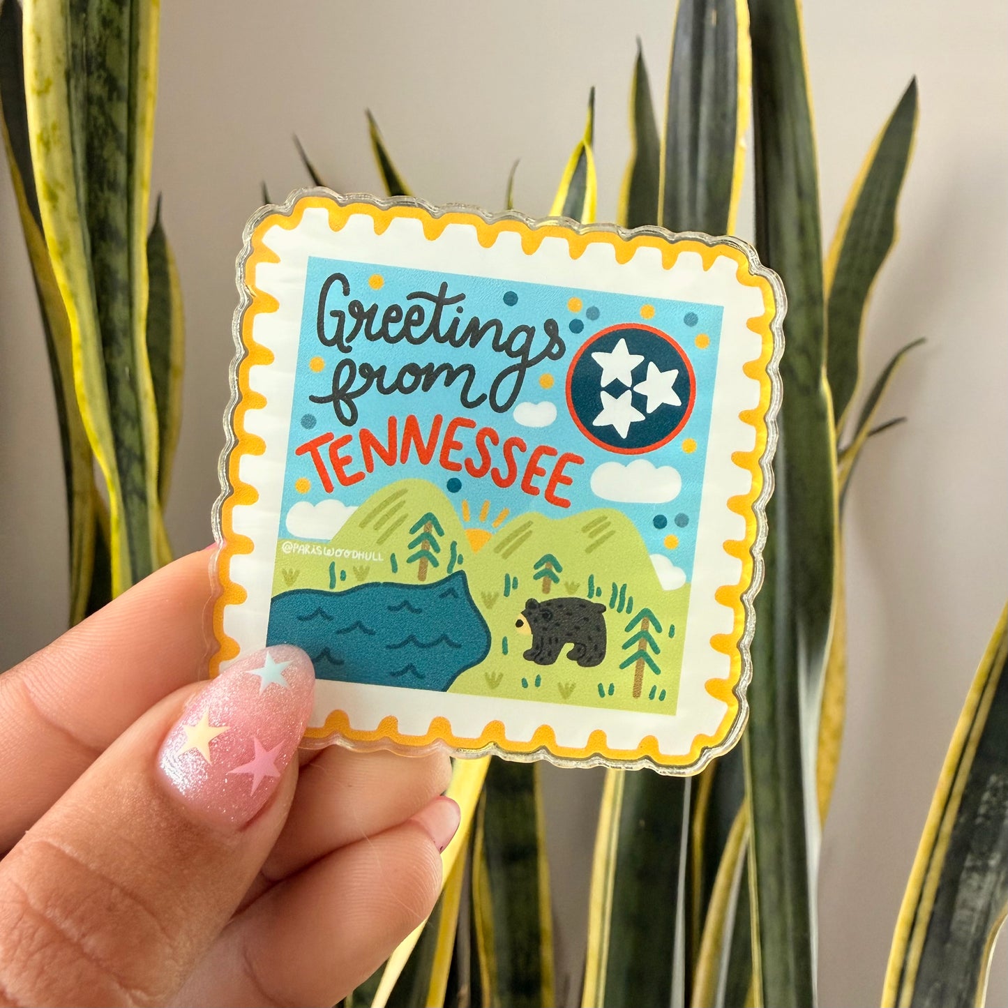 TN Tri Star Stamp Acrylic Magnet