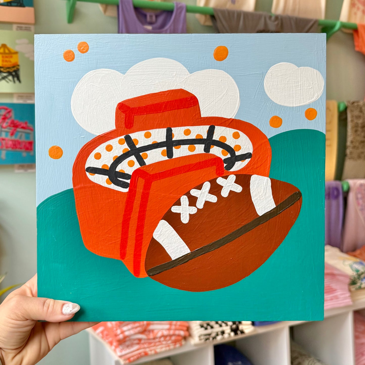 Neyland Football 12" - Acrylic on Panel