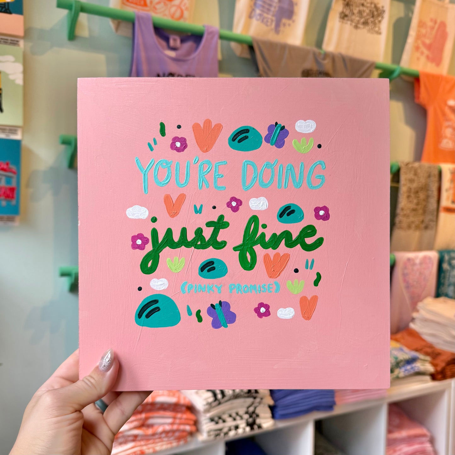 Just Fine 10" - Acrylic on Panel
