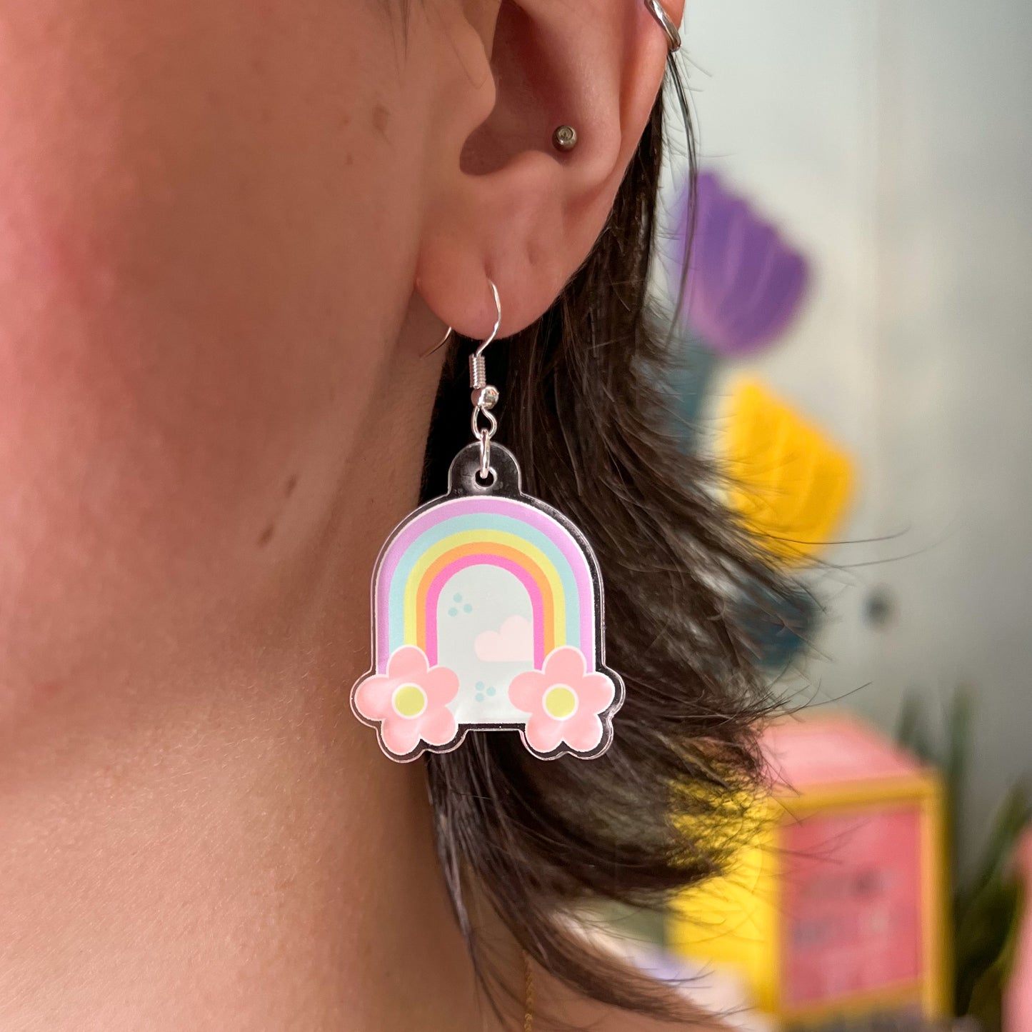 Floral Rainbow Earrings