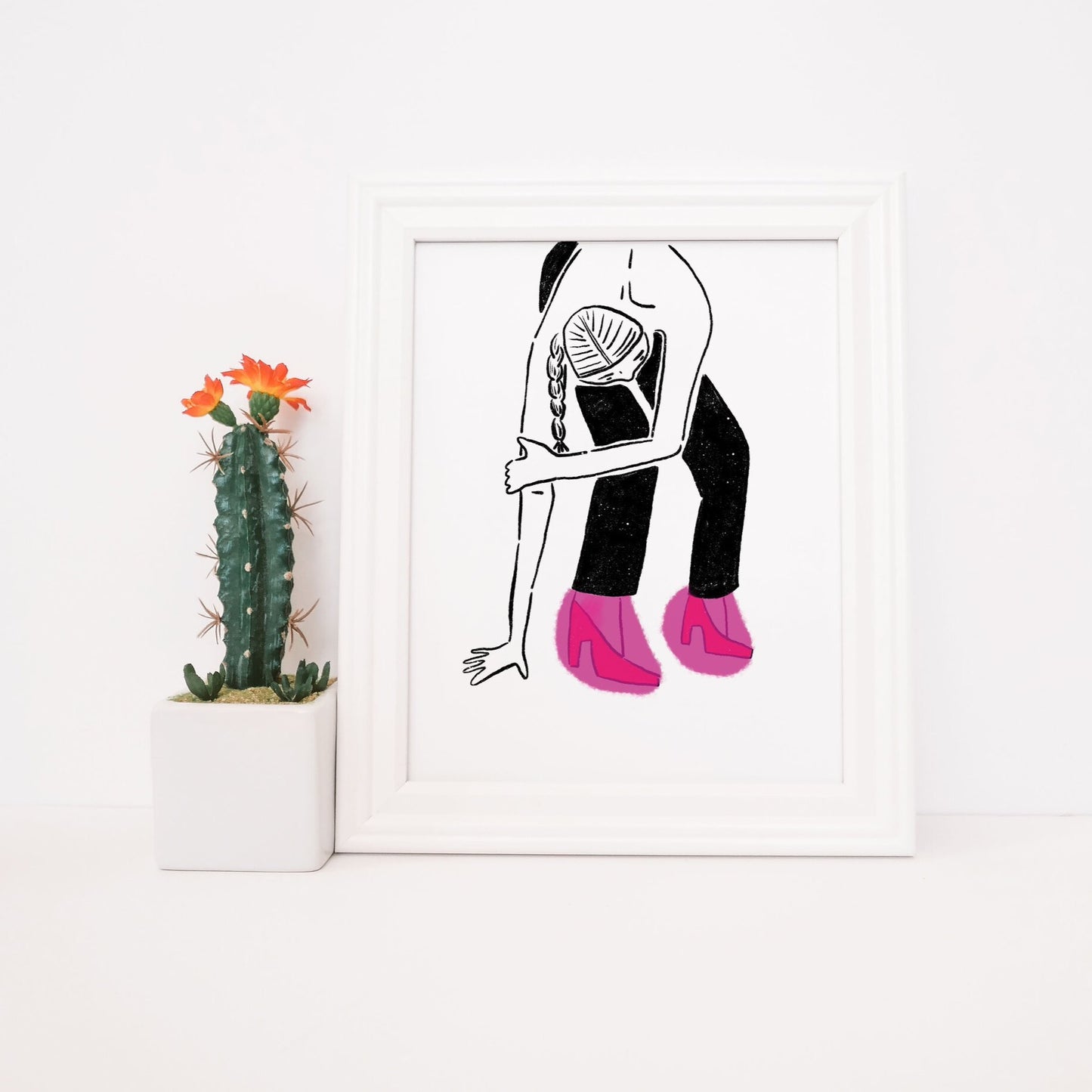 Woman w/Pink Shoes - Print - 8x10"