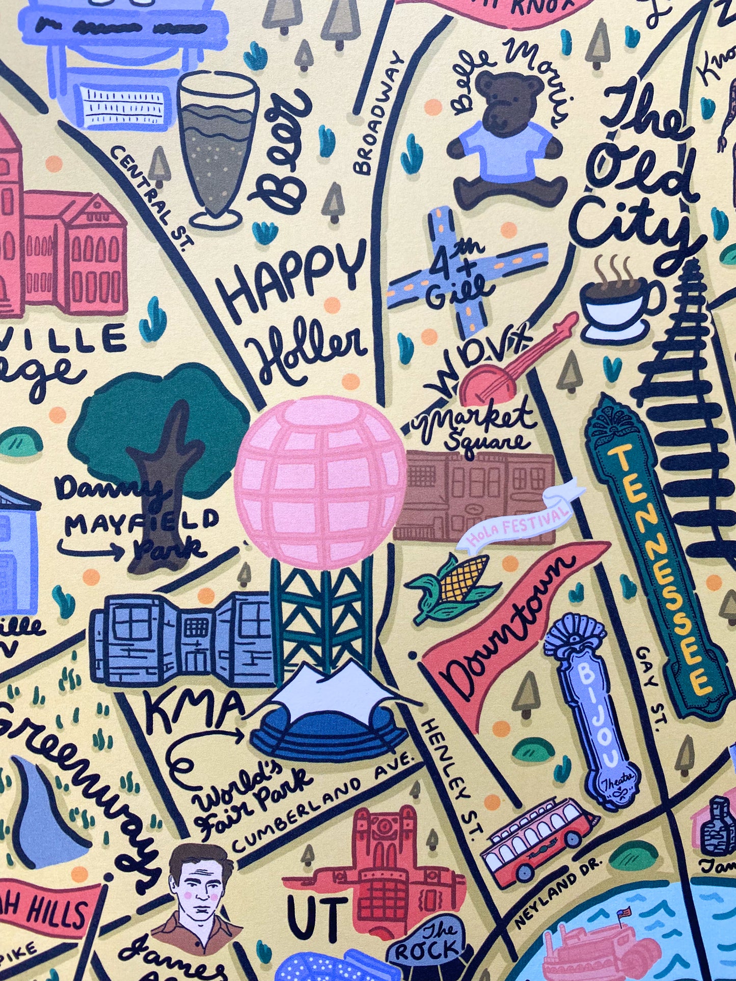 Knoxville Color Map - Print - 18"x24"