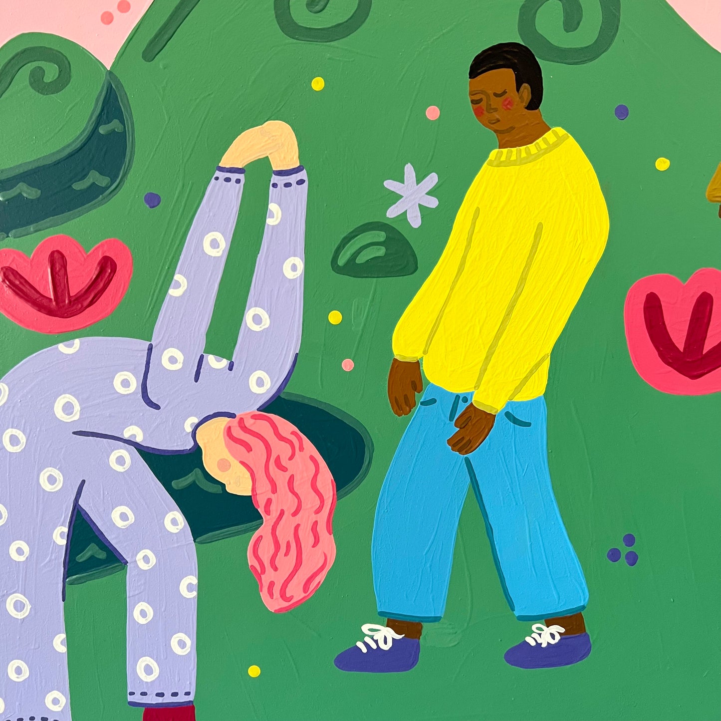 PUSH PULL 30" - Acrylic on Panel