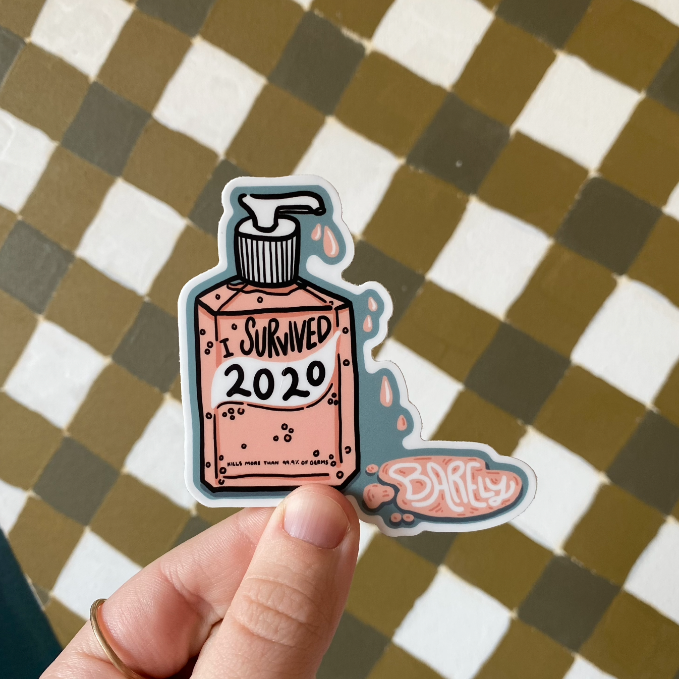 Survived Barely Sticker