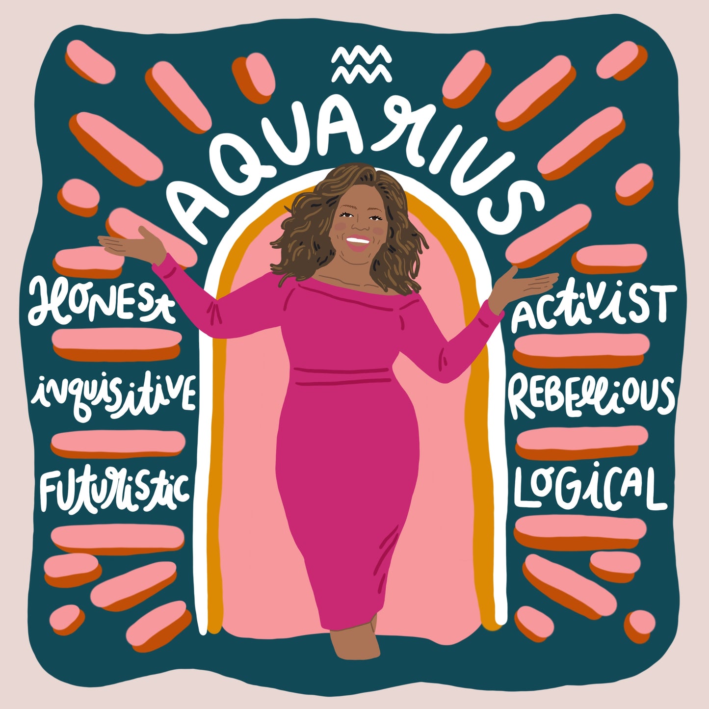 Aquarius Oprah - Print - 8x8"