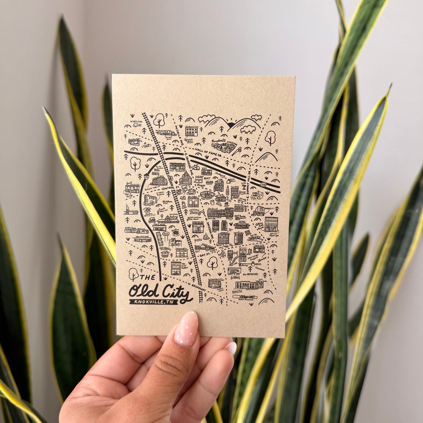 Old City Map Postcard