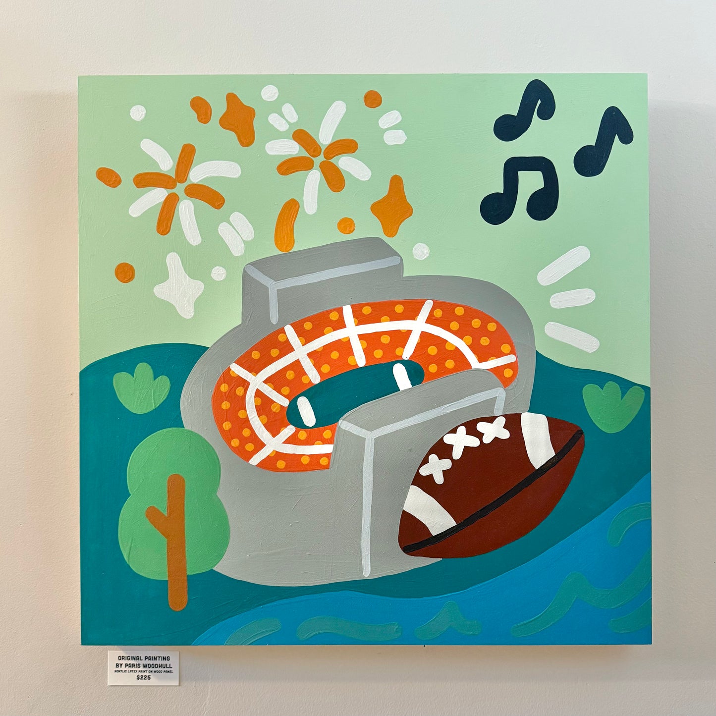 Neyland Football 24" - Acrylic on Panel