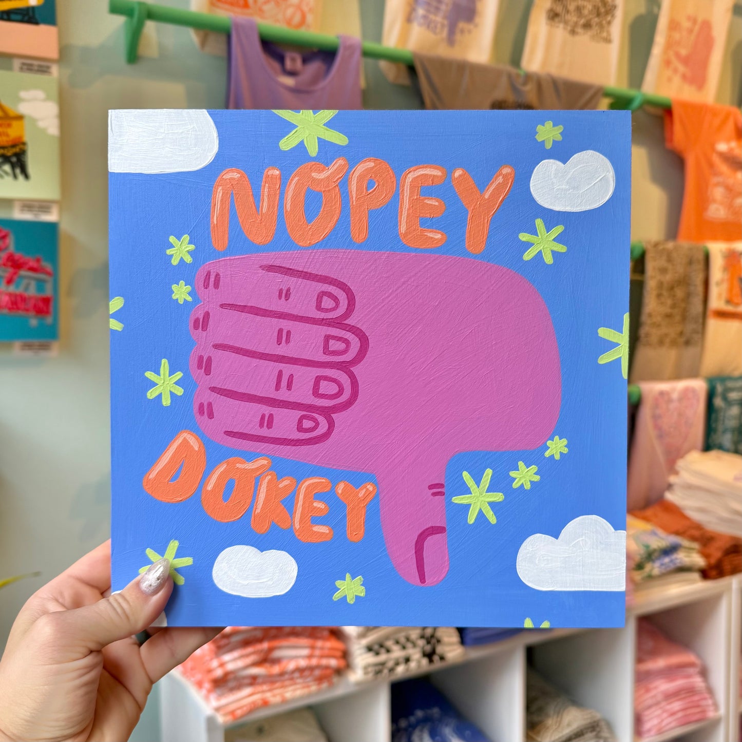 Nopey Dokey 10" - Acrylic on Panel