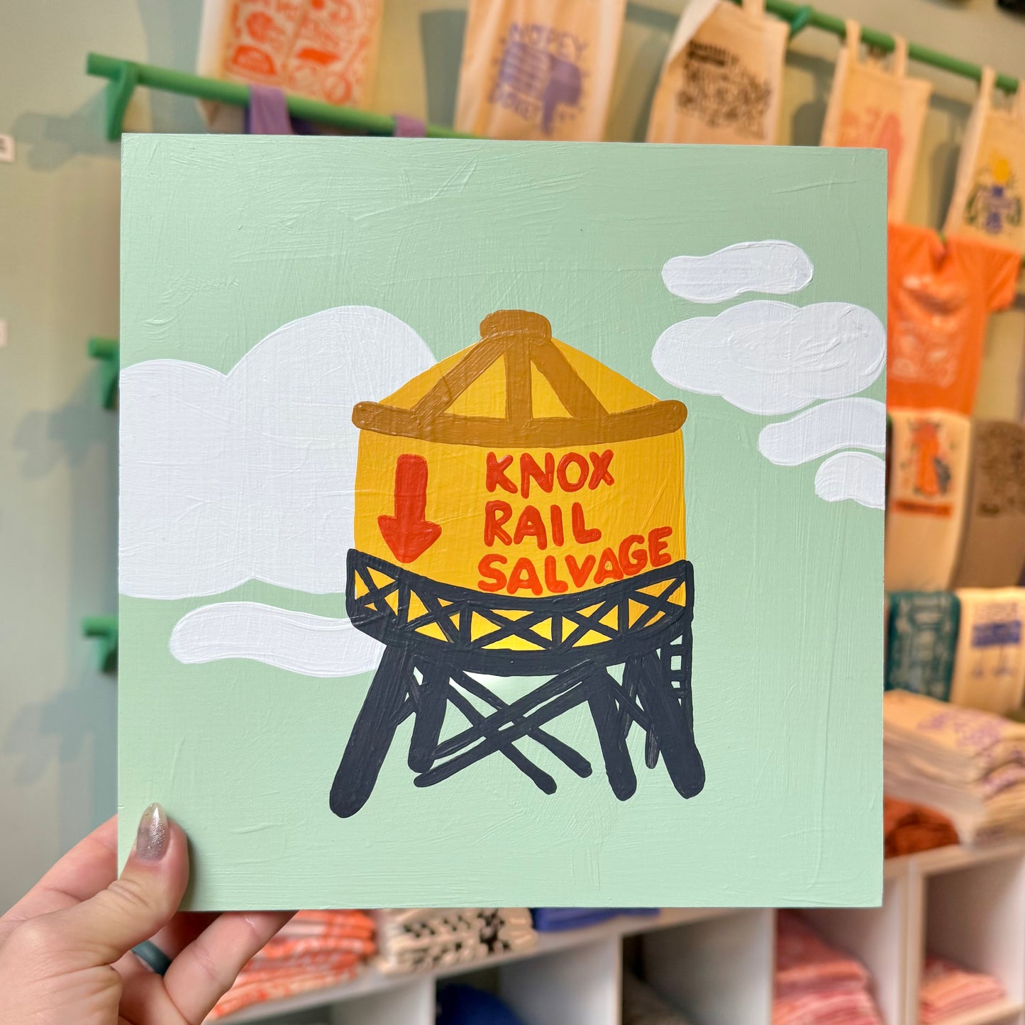 Knox Rail Salvage 10" - Acrylic on Panel