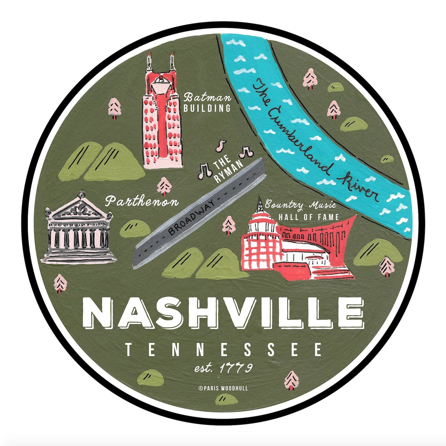 Nashville Map - Print - 10x10"