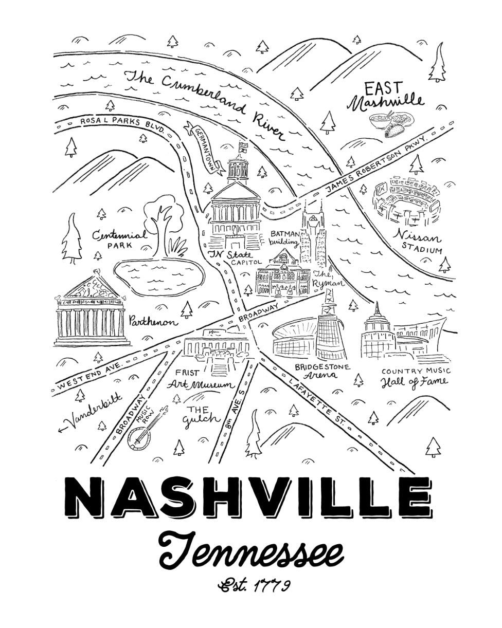 Nashville  - Print - 8x10"