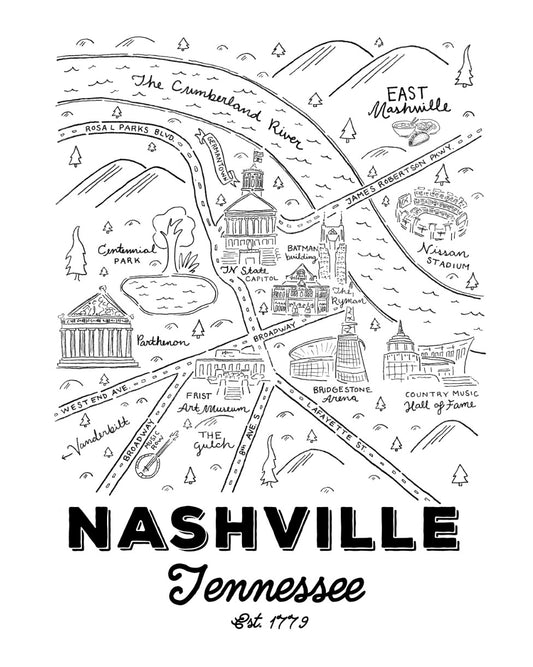 Nashville  - Print - 8x10"