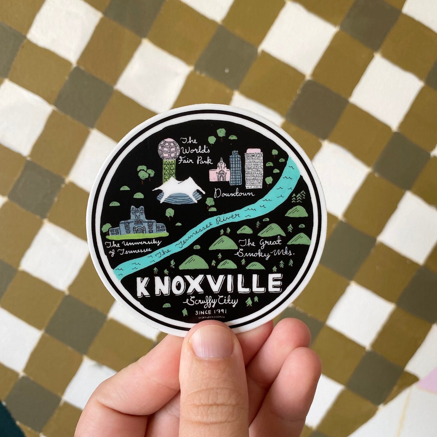 Knoxville Map Sticker (Small)