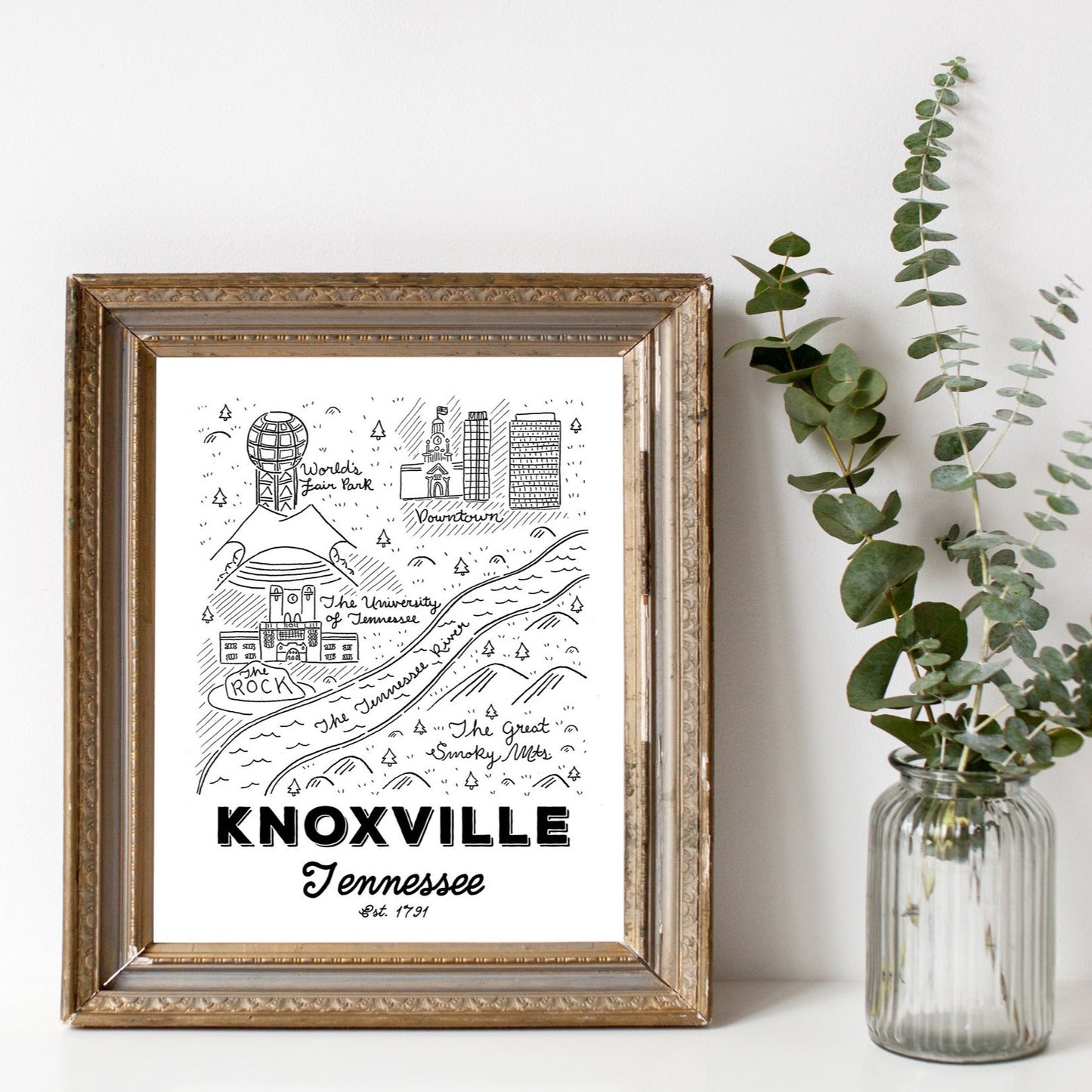 Knoxville Map - Print - 8x10"