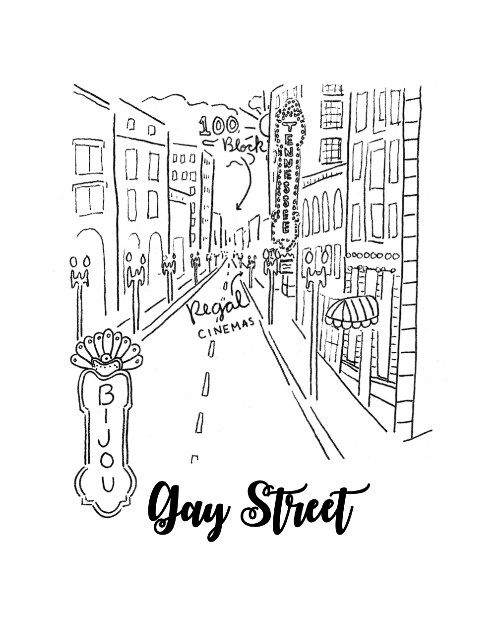 Gay St. - Print - 8x10"