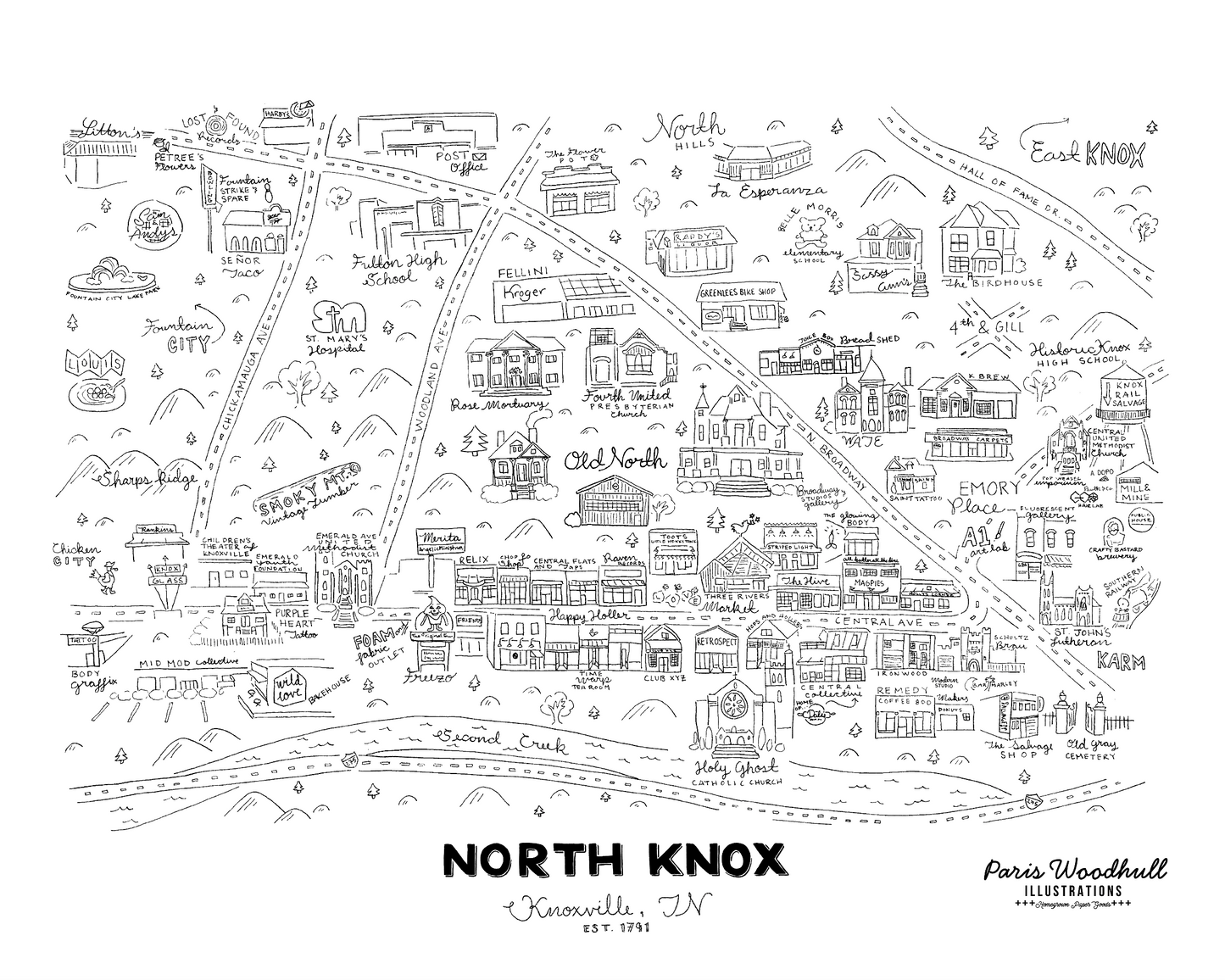North Knoxville Tea Towel