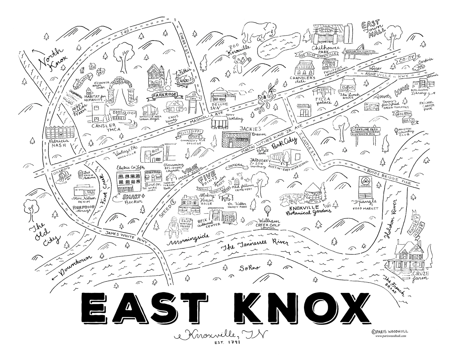 East Knoxville - Print - 16x20"